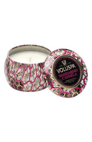 MAISON NOIR - MANDARINO CANNELA PETITE DECORATIVE TIN CANDLE