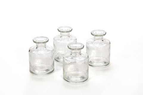 HOSLEY'S SET OF 4 GLASS DIFFUSER BOTTLES - 100ML. IDEAL FOR USE WITH ESSENTIAL OILS, HOSLEY REPLACEMENT DIFFUSERS & HOSLEY REED STICKS, DIY, CRAFTS