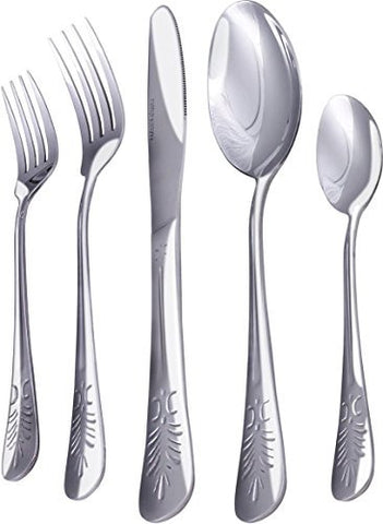 FLATWARE SET - STERLING QUALITY - ROYAL CUTLERY - MULTIPURPOSE USE FOR HOME, KITCHEN OR RESTAURANT (20 PC FLATWARE SET) - BY UTOPIA KITCHEN