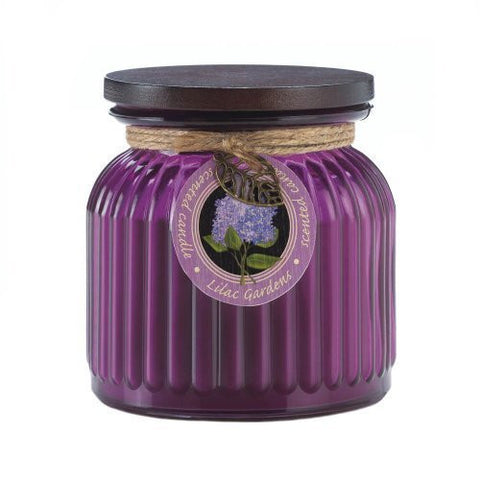 ZINGZ AND THINGZ LILAC GARDENS RIBBED JAR CANDLE