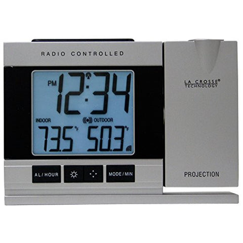 LA CROSSE TECHNOLOGY  WT-5220U-IT PROJECTION ALARM CLOCK WITH INDOOR/OUTDOOR TEMPERATURE
