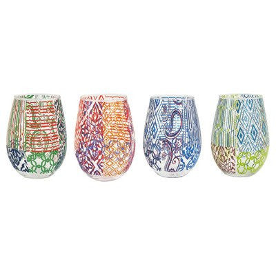 THE JAY COMPANIES TRACY PORTER ASSORTED STEMLESS GLASS (SET OF 4), MULTICOLOR