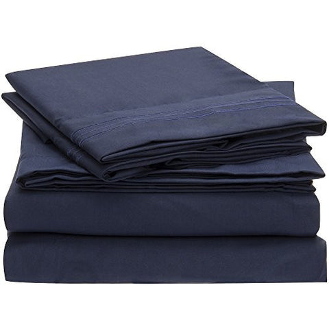 HARMONY LINENS BED SHEET SET - 1800 DOUBLE BRUSHED MICROFIBER BEDDING - 3 PIECE (TWIN, ROYAL BLUE)