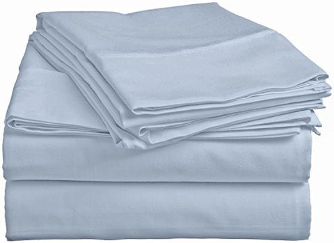 BED SHEET SET-DEEP POCKET COMFORT-AFFORDABLE QUALITY-4 PIECE, POLY-COTTON BLEND, HYPOALLERGENIC, WRINKLE, FADE AND STAIN RESISTANT-300TC BY PACIFIC LINENS (CAL KING, SKY BLUE)