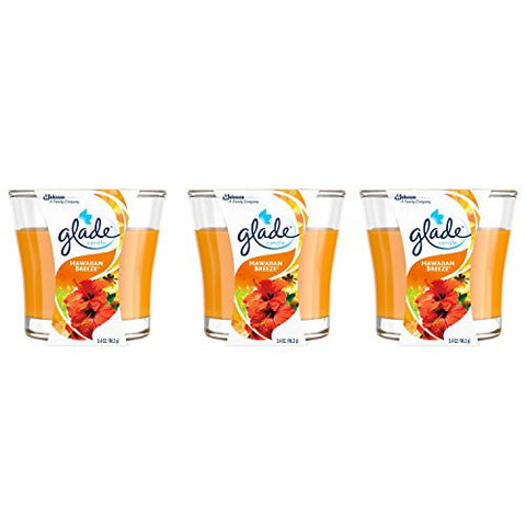 GLADE JAR CANDLE AIR FRESHENER, HAWAIIAN BREEZE, 3.4 OUNCE (PACK OF 3)