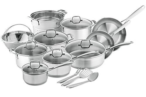 CHEF'S STAR PROFESSIONAL GRADE STAINLESS STEEL 17 PIECE POTS & PANS SET - INDUCTION READY COOKWARE SET WITH IMPACT-BONDED TECHNOLOGY