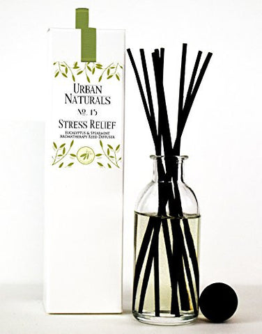 EUCALYPTUS SPEARMINT STRESS RELIEF SCENTED REED DIFFUSER OIL GIFT SET | FRAGRANCE YOUR SPACE WITH URBAN NATURALS AIR FRESHENER FOR BATHROOM, KITCHEN, BEDROOM OR LIVING ROOM | UNIQUE GIFT IDEA!