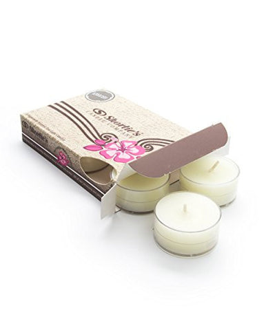 FRESH PEPPERMINT TEALIGHT CANDLES HIGHLY SCENTED - BEIGE TEA-LIGHT CANDLES 6-PACK - CHRISTMAS TEA LIGHTS COLLECTION