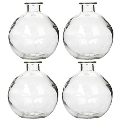 HOSLEY'S SET OF 4 GLASS BOTTLES - 250ML - IDEAL FOR DIY CRAFTS, DIFFUSERS, AROMATHERAPY