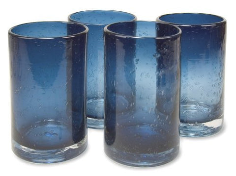ARTLAND IRIS HIGHBALL GLASSES, SLATE BLUE, SET OF 4