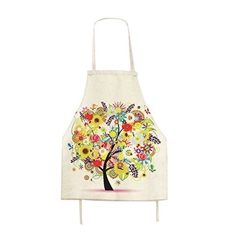 CREATIVE CHILDREN’S APRON KITCHEN COOKING BAKING OR BARBECUE/BBQ APRONS FOR KID GIRLS WITH BURLAP COTTON COLORED TREE PRINTS