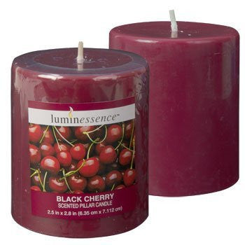 LUMINESSENCE BLACK CHERRY SCENTED PILLAR CANDLE