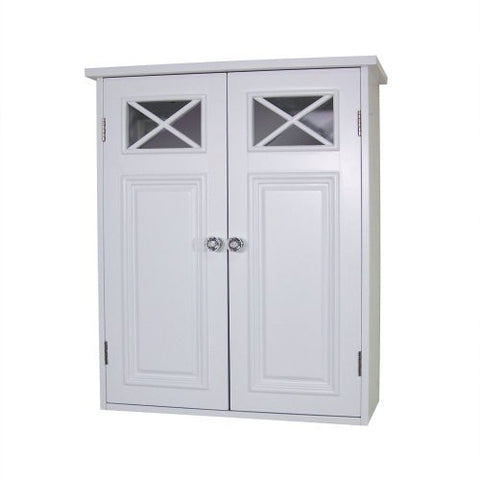 ELEGANT HOME FASHIONS DAWSON COLLECTION SHELVED WALL CABINET, WHITE