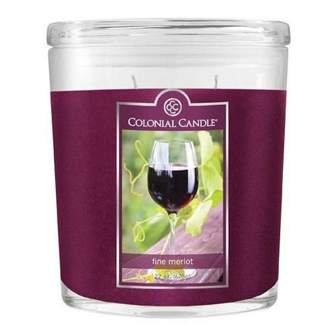 GODEIRE(TM) COLONIAL CANDLE 22-OUNCE SCENTED OVAL JAR CANDLE, FINE MERLOT NEW