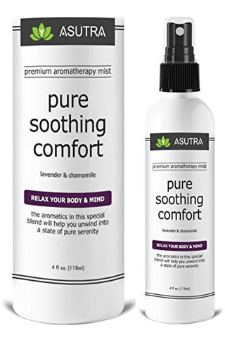 PREMIUM AROMATHERAPY MIST - "PURE SOOTHING COMFORT" - RELAX YOUR BODY & MIND - 100% ALL NATURAL & ORGANIC ROOM & BODY MIST, ESSENTIAL OIL BLEND - LAVENDER & CHAMOMILE - 100% GUARANTEED