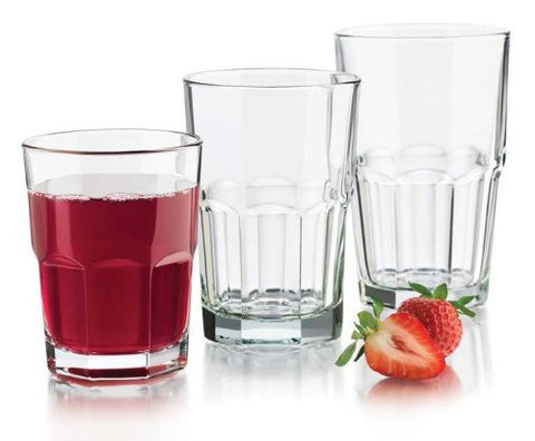 LIBBEY GLASSWARE CRISA BOSTON 18-PIECE TUMBLER SET, CLEAR