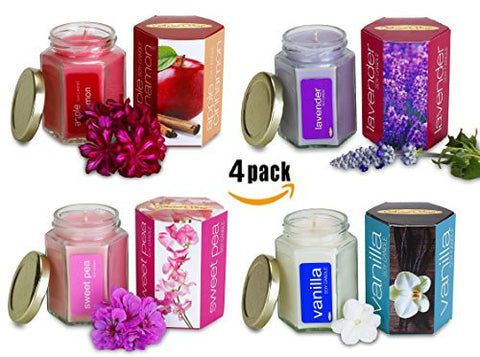 CATHERINE'S FINEST SCENTED SOY CANDLES, 4 - PACK