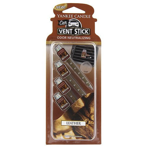 YANKEE CANDLE COMPANY LEATHER CAR VENT STICKS AIR FRESHENER (4 PACK)