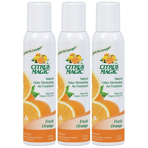 CITRUS MAGIC 3-PACK NATURAL ODOR ELIMINATING AIR FRESHENER SPRAY, FRESH ORANGE, 3.5-OUNCE