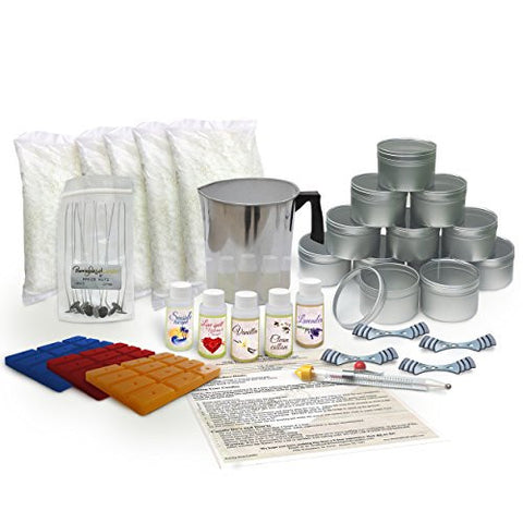 BURNING WICK CANDLES SOY WAX LARGE CANDLE MAKING KIT WITH 5 LBS OF WAX, SCENT AND WAX DYE