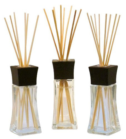 GREENAIR 3 PIECE REED DIFFUSER SET, LAVENDER CHAMOMILE, APRICOT VANILLA AND WILD HONEY SUCKLE