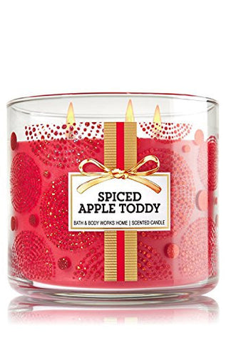 BATH & BODY WORKS HOME SPICED APPLE TODDY SCENTED CANDLE 3 WICK 14.5 OZ LIMITED EDITION WINTER HOLIDAY 2015