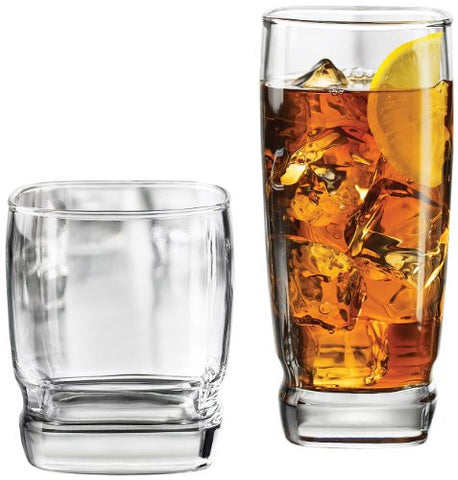 LIBBEY CARRINGTON 16-PIECE GLASSWARE SET, CLEAR