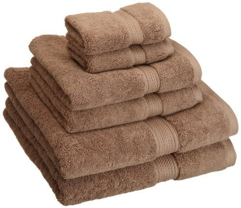SUPERIOR 900 GSM LUXURY BATHROOM 6-PIECE TOWEL SET, MADE OF 100% PREMIUM LONG-STAPLE COMBED COTTON, 2 HOTEL & SPA QUALITY WASHCLOTHS, 2 HAND TOWELS, AND 2 BATH TOWELS - LATTE