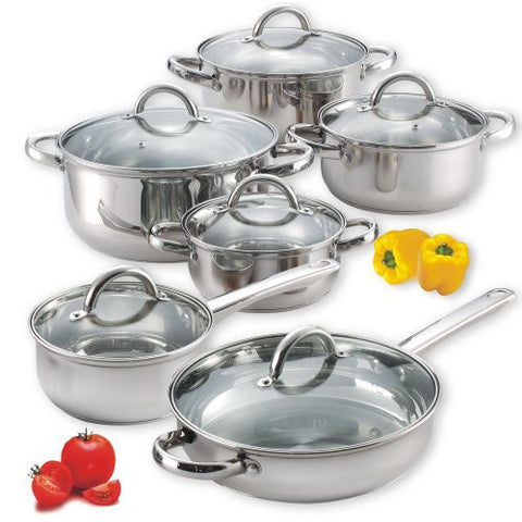 COOK N HOME 12-PIECE STAINLESS STEEL SET