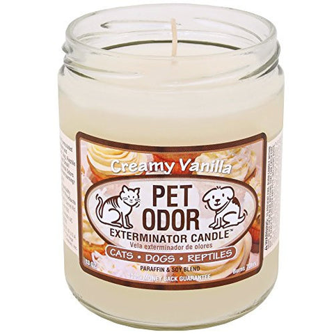 PET ODOR EXTERMINATOR CANDLE, CREAMY VANILLA,13 OZ