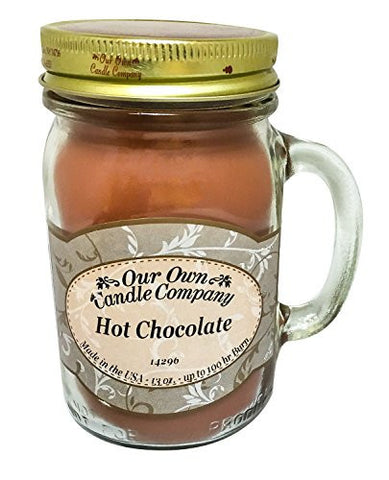 HOT CHOCOLATE SCENTED 13 OUNCE MASON JAR CANDLE BY OUR OWN CANDLE COMPANY