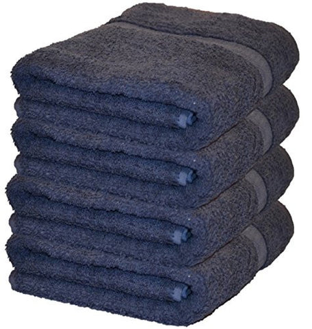 DELUXE 100% COTTON BATH TOWELS, EASY CARE AFFORDABLE, COTTON TOWELS FOR MAXIMUM SOFTNESS AND ABSORBENCY, 4-PACK – NAVY