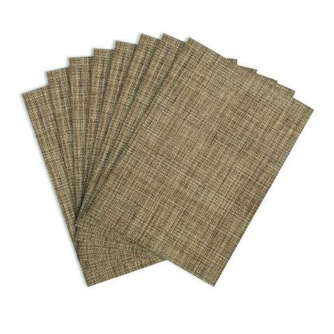 BENSON MILLS TWEED WOVEN VINYL PLACEMATS, NATURAL, SET OF 8