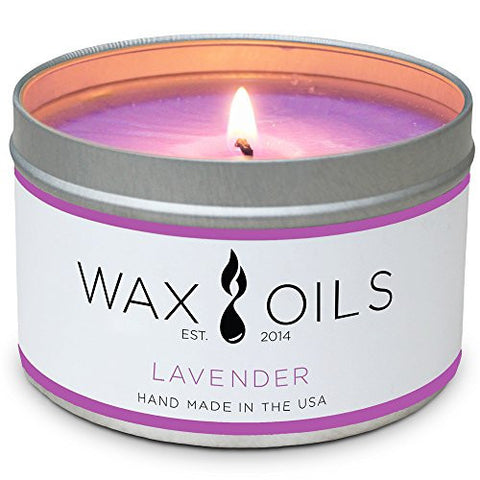 SCENTED CANDLES(LAVENDER)SOY WAX AROMATHERAPY CANDLES 8OZ TINPLATE MADE IN USA