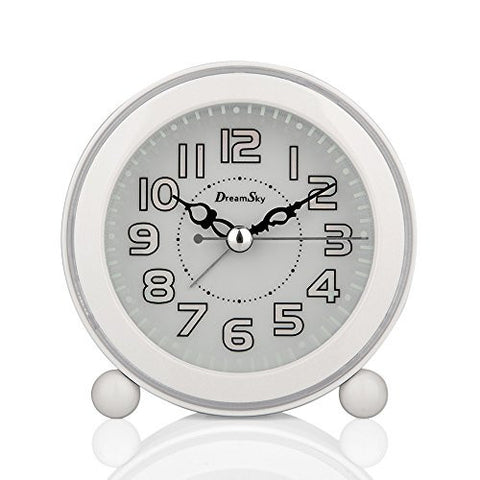 DREAMSKY NON TICKING ALARM CLOCK WITH BACKLIGHT AND SNOOZE, LOUD MELODY ALARMS,SIMPLE TO SET ,BATTERY OPERATED