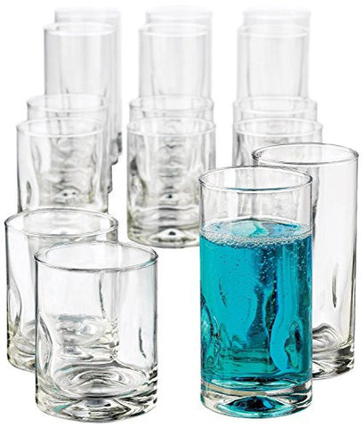 CRISA IMPRESSIONS 16 PIECE BEVERAGE SET, ITEM 1786426, CLEAR