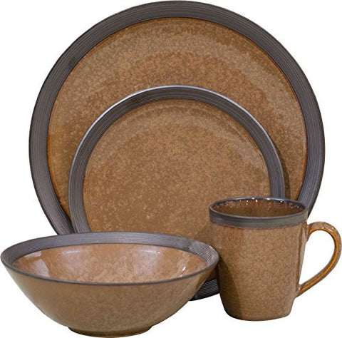 SANGO 16 PIECE OMEGA DINNERWARE SET, COCOA