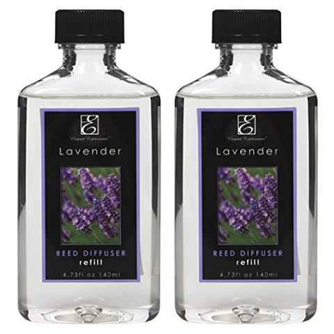 AROMATHERAPY HOSLEY® PREMIUM HIGHLY SCENTED, LAVENDER REED DIFFUSER OIL REFILL- SET OF 2 LARGE BOTTLES / 140ML (4.73 FL OZ) EACH - MADE IN USA.FREE SHIPPING. BULK BUY