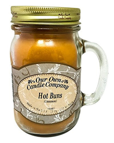 CINNAMON HOT BUNS SCENTED 13 OUNCE MASON JAR CANDLE BY OUR OWN CANDLE COMPANY