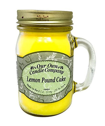 LEMON POUND CAKE SCENTED 13 OUNCE MASON JAR CANDLE BY OUR OWN CANDLE COMPANY