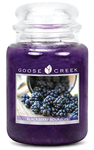 GOOSE CREEK SCENTED CANDLES BLACKBERRY BOURBON ESSENTIAL JAR CANDLE, TOP QUALITY GREAT FRAGRANCE, 24 OUNCE