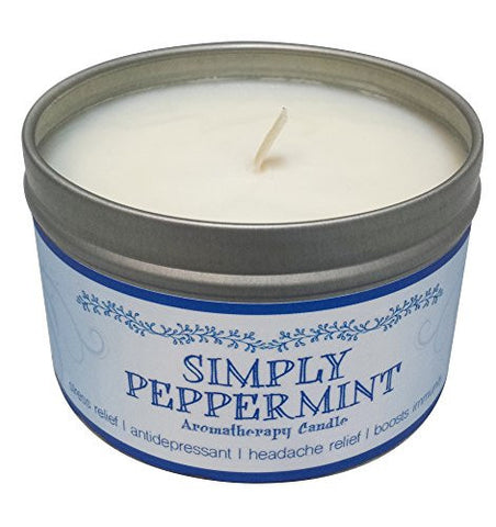 OUR OWN CANDLE COMPANY SOY WAX AROMATHERAPY SCENTED CANDLE, SIMPLY PEPPERMINT, 6.5 OUNCE