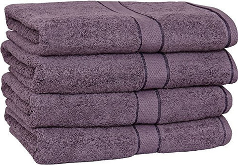 PREMIUM COTTON BATH TOWELS (4 PACK, PLUM, 30 X 56 INCH) - RINGSPUN COTTON FOR MAXIMUM SOFTNESS AND ABSORBENCY - BY UTOPIA TOWELS