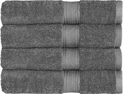 700 GSM PREMIUM TOWELS SET 4 PACK - COTTON FOR HOTEL & SPA MAXIMUM SOFTNESS AND ABSORBENCY BY UTOPIA TOWELS (4 BATH TOWELS) (GREY)