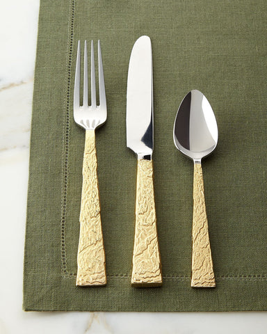 5-PIECE SLATE GOLD FLATWARE PLACE SETTING